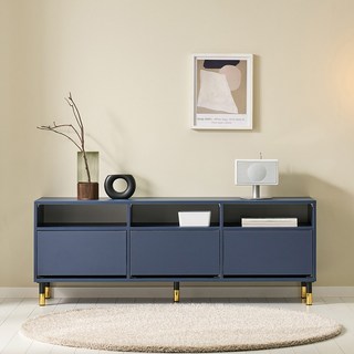 가구의정석 3단 서랍 오픈 거실장 방문설치, 네이비