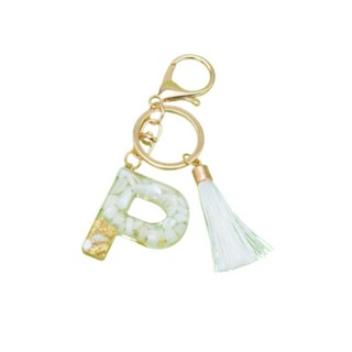 MJ 耳機保護套 手機掛繩 字母縮寫 流蘇裝飾 鑰匙圈, P, 1個