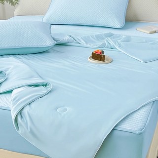 매직베드 아이스 냉감 여름이불, 블루