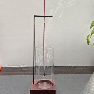 Mori的家 基本款現代線香香座, 黑色(香座, 夾子)