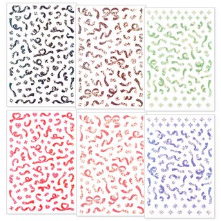 RIHOON 五彩彩帶可移除貼紙 6入組, 混色, 1組