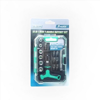 Pro’sKit 寶工18合1 T型柄迷你棘輪組 SD-2320M 多功能棘輪扳手 鉻釩鋼起子頭 碳鋼套筒 精美收納盒, 1組
