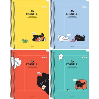 Pinkfoot 1500 貓咪寬格康乃爾筆記本 4款 x 2入組, 混色, 1組