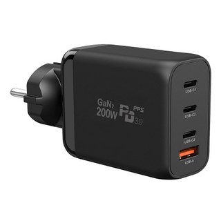 UM2 TYPE C/USB/PD/PPS插座式多功能快速充電器 200PD-GAN2 200W, 1個, 黑色