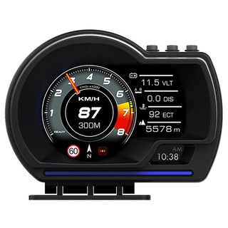 FLYone P6 HUD抬頭顯示器 液晶儀錶OBD2 + GPS行車電腦, 1個, 黑色