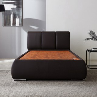 동서가구 미암 PU 가죽 황토볼 흙침대 방문설치, 초코브라운(침대), 브라운(보료)