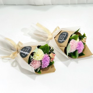 人造花小花束2件組, 3型康乃馨，混合紫色