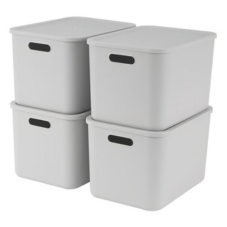 mb.ko 多用途儲物收納箱, 灰色, 4個