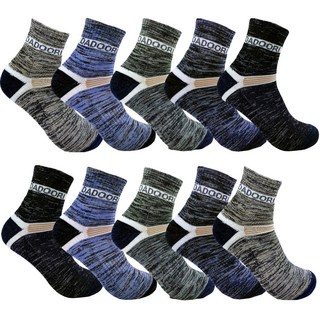 DADOORI 男士雙層加厚緩震短筒登山襪 10雙組, 黑色、棕色、綠色、藍色、海軍藍, 1組