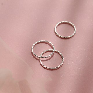 BEOURGUEST 女性閃亮戒指3件組