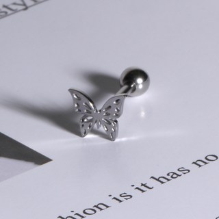 gelluna 女性用醫療級鋼扁平蝴蝶槓鈴舌環 P79