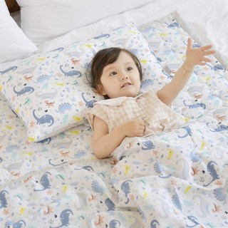 ahtty blanc 兒童夏日涼感寢具組, Blue Dino 藍色恐龍