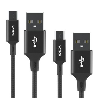 요이치 A타입-마이크로5핀 액트 고속충전 케이블 2p, 블랙, 100cm, 2개