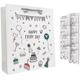 Leadhome 快樂每一天購物袋, Clova White, 10個