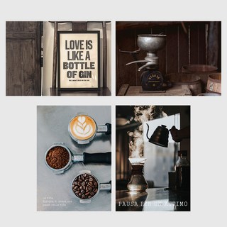 SANGSANG HOO 室內裝飾畫框海報 咖啡廳風格 4件組