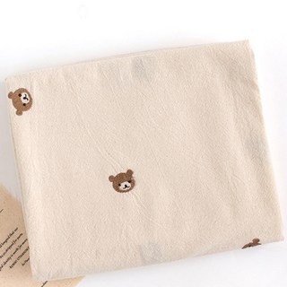 刺繡20支棉布2件組, 蜜糖熊, 自然色