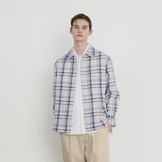 Mind Bridge 男款格紋外套型襯衫 MXWS2150