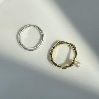 엘라주르 여성용 비정형 포인트 진주 링 반지 심플 매트 링 반지