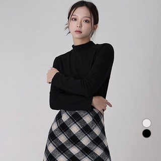 Awesomearound 女款絲絨刷毛彈力羅紋立領長袖上衣 AA50665