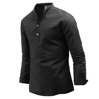 DAKUANG 男款素色立領長袖襯衫 E04B3_ss3866