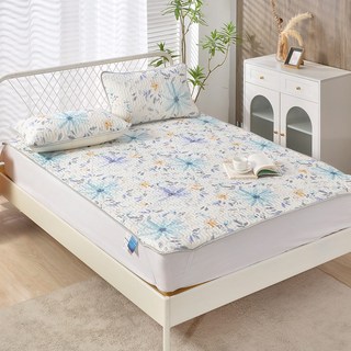 FOCA 天然乳膠冰絲涼蓆 + 枕套 2個, 沫夏, 1cm