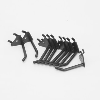 高級洞洞板雙掛鉤 S 5cm, 黑色, 10個