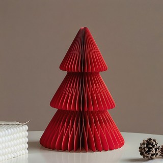 아트조이 종이 크리스마스 트리 3단, 레드, 1개