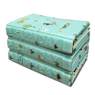 Happy Day 三折倫敦露營墊 薄荷綠 中(200 x 140 公分), 薄荷