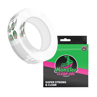 Monster CLEAR GEL 高黏度多功能矽膠雙面膠帶, 超強黏著力 無痕撕除 居家用品, 1個