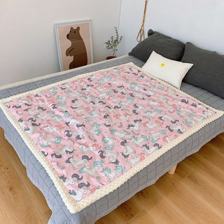 bebehome 柔軟親膚顆粒安撫毯 加厚款, 粉獨角獸