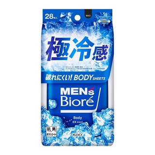 MEN's Biore 男性臉部身體兩用濕巾 超酷涼款 28片, 1包, 278ml