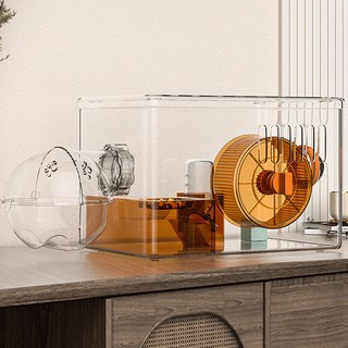 DING DONG PET 涼感通風一體式倉鼠籠套組, 1組, 橘色