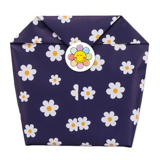 Yeondoo Aengdoo 藍色雛菊禮物包裝袋 18入 + 貼紙18張組合, 1組, 混色