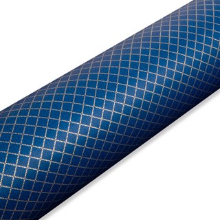 Good given 現代菱格紋捲筒包裝紙 10m, 海軍藍, 1個