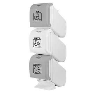 Promade 單鍵式三層分類垃圾桶, 灰色