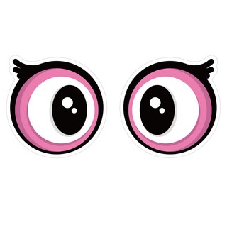 Mungkiwoldeu 保持安全距離反光貼紙 大型大眼睛005, 1套, 混合顏色