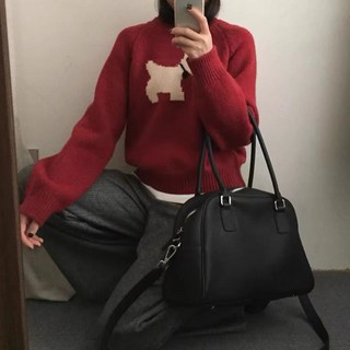 MEICHEL 女款Elodin溫暖小狗亮點圓領針織衫 10978