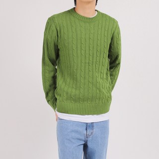 DKA 男士中性款日常麻花針織衫 F08Y3_tn5284