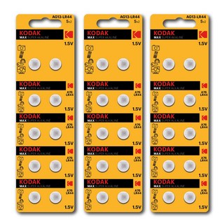 KODAK 柯達 MAX 鹼性鈕扣電池 LR44, 3個, 10入