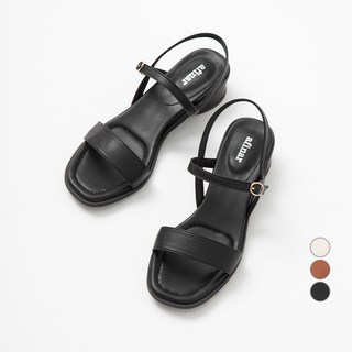 阿菲納爾 方頭軟墊繫帶涼鞋, 黑色的, 240