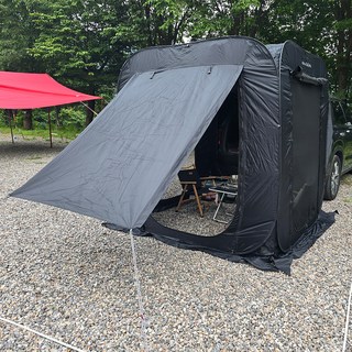 MIRCA Sky V2版 車泊用一鍵式快速帳篷 + 出入門TPU 3件組, 黑色, 1-2人用