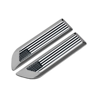 bebehome 多國旗幟車側金屬徽飾貼, 1套, 灰色美國黑色