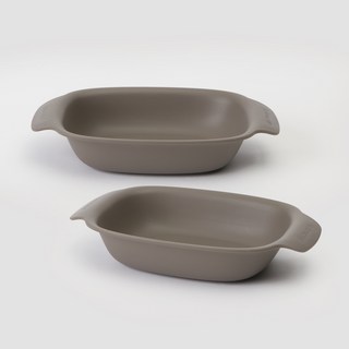 NIneware 韓國產Friends方形義大利麵碗, 灰色, 2入