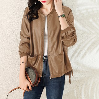 Andstyle 女款寬版皮革騎士夾克 258431