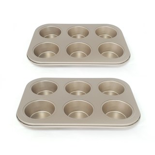 6구 낮은 머핀팬 골드, 2개