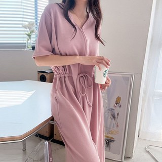 Borimam River 夏季短袖寬版哺乳連身褲 R430