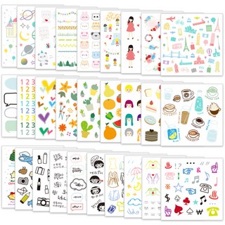 2Youngdesign 28款手帳裝飾貼紙 Set, 混色, 1組