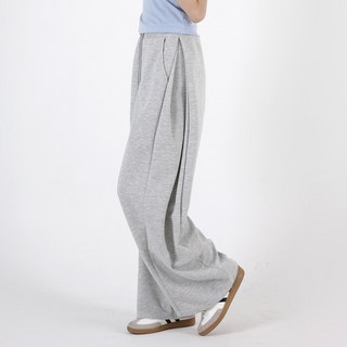 Dearlola 女款長/短版保暖刷毛側邊細褶寬褲