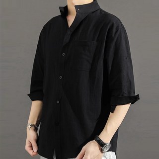 男款 DM 基本款休閒七分袖襯衫