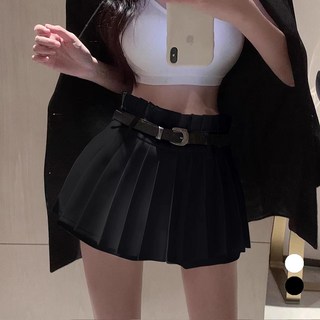 Elsso 腰帶迷你百褶褲裙